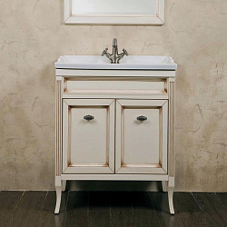 Мебель для ванной La Beaute Vivien Porta 70 слоновая кость с патиной, фурнитура хром