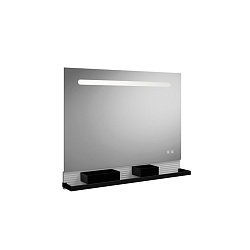 Burgbad  Зеркало FIUMO с подсветкой 1000*700*150 мм ,светод освещ,1 сенс выкл,обогрев,корпус аллюмин,2 ящика рейлинг черные, панель белая FOT22266