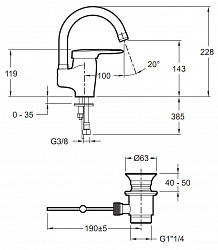 Смеситель Jacob Delafon Kandel E661RU-CP для раковины