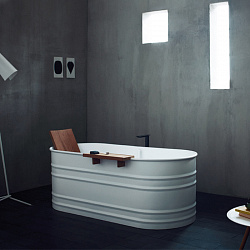 Отдельностоящая ванна Agape Vieques 171x72.6x63.5 см со спинкой, цвет: белый