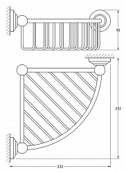 Полка 3SC Stilmar STI 208 угловая, золото