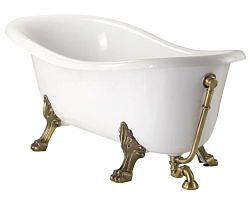 Ванна Migliore BELLA 170x81x74 см на лапах, «LEONE» LUX, белая, слив/перелив бронза