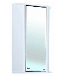 Лилия-34*34 шкаф угловой подвесной с зеркалом белый прав.
