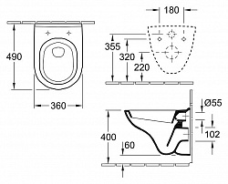 Унитаз подвесной Villeroy & Boch O Novo 5688 H1 01 alpin, с микролифтом