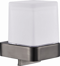 NLA0304MG Дозатор стеклянный для жидкого мыла с настенным держателем, ЦВЕТ СЕРЫЙ МЕТАЛЛИК