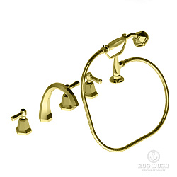 Stella Eccelsa Leve Смеситель на борт ванны на 5 отверстий 3256TR/307, цвет: золото 24К2000