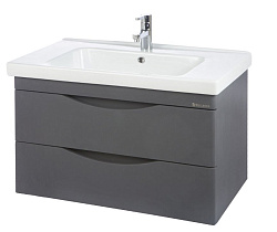 Санриса-100 тумба подвесная с 2 ящ. серебро (ПВХ)