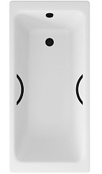 Ванна чугунная Delice Parallel 150х70 с черными матовыми ручками DLR220503RB