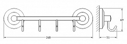 Крючок FBS Standard STA 025 на планке