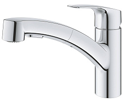 Eurosmart 2021 Смеситель для кухни однорычажный с выдвижным изливом с 2-мя реж струи, хром 30305001