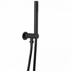 Carlo Frattini Wellness Душевой комплект, с ручным душем, шлангом 1500 мм. и держателем с выпуском, цвет: черный матовый
