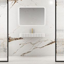 Раковина Солид Серфейс (Solid Surface) Vincea VWB-6SG90MW, 900*460*120, подвесная, цвет белый матовый