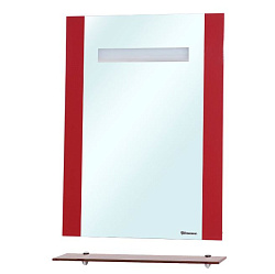 Берта-60 зеркало с полкой  красное (внутр. подсветка)