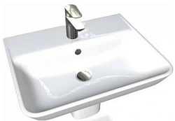 STRUKTURA Раковина 55x40 с отв.для смесителя,сл.пер.,белый EGE112-00