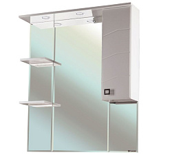 Джулия-75 зеркало-шкаф белое прав. (свет.)