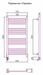 Полотенцесушитель электрический Сунержа Богема 00-0504-1050 100x50 L