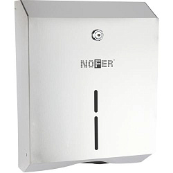 Антивандальный прямоугольный диспенсер для бумажных полотенец Nofer из нержавеющей стали, матовый