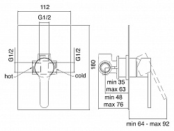 Смеситель Treemme Klab 3M2708.CR для душа