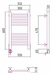 Полотенцесушитель электрический Сунержа Богема 00-0504-6030 60x30 L