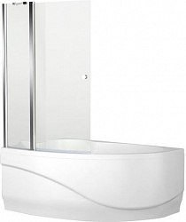 Шторка для ванны Aquanet Alfa 3 NF7221-1 pivot, прозрачное стекло