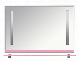 Misty Джулия -120 Зеркало с полочкой 12 мм розовое