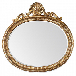 TW Зеркало 92х92 см, в овальной раме, с декоративным элементом, цвет рамы: золото