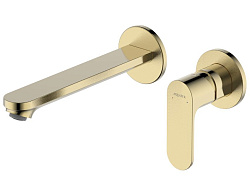 АЛЬФА смеситель для раковины настенный (внешняя и скрытая часть), шлиф. Золото AQ1913BG