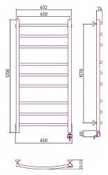 Полотенцесушитель электрический Сунержа Галант 120x60 R