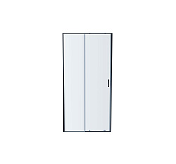 AQ ARI RA 10020BL Душевая дверь двухэлементная, раздвижная1000x2000 профиль черный, стекло прозрачное