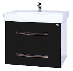 Рокко-70 тумба подвесная с 2 ящ. черная Н (ТИГОДА)