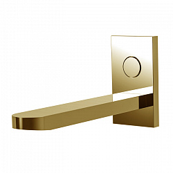 Carlo Frattini Switch Излив 208 мм. для ванны, настенный, с кнопкой открытия/закрытия воды, внешняя часть, цвет: золото