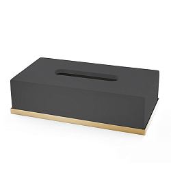 3SC Mood Deluxe Контейнер для бумажных салфеток, 24,5х13хh7 см, настольный, цвет: чёрный матовый/золото 24к. Lucido (ПО ЗАПРОСУ)2204