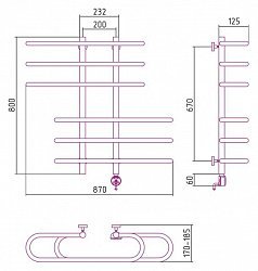 Полотенцесушитель электрический Сунержа Фурор 80x90 R