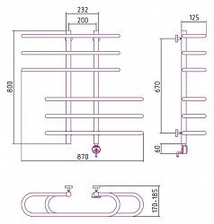 Полотенцесушитель электрический Сунержа Фурор 80x90 R