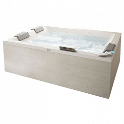 Акриловая гидромассажная ванна Jacuzzi Sharp Extra R+C 200x150x65 см, отдельностоящая, смеситель, без панелей, цвет: белый/хром