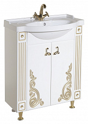 Мебель для ванной Bellezza Венеция Люкс 75 белая патина золото