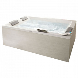 Jacuzzi Sharp Extra AQU Ванна, 200x150x65см, гидромассажная, отдельностоящая, смеситель, с панелями, цвет: белый/хром