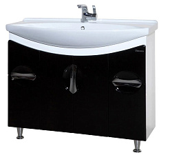 Лагуна-105 тумба с 2 ящ. черная