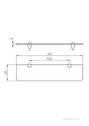 Полка Aquaton Ария 50 стеклянная 1A140403AA010