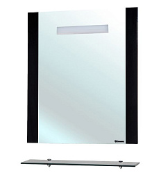 Берта-75 зеркало с полкой  черное (внутр. подсветка)