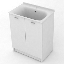 Тумба с раковиной для постирочной Kerasan Aquadome 75 9164k3*0 белый
