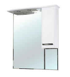 Балтика-90 зеркало-шкаф белое прав. (свет.)