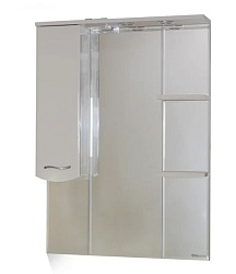 Мари-85 зеркало-шкаф комбин. белое/бежевое лев. (свет)