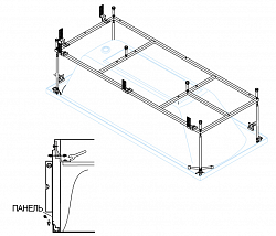 Металлический каркас для акриловой ванны CEZARES PLANE-200-90-MF-R