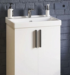 Тумба с раковиной Sanita Fest 60 SET_Fest60/Fest60 белая глянцевая