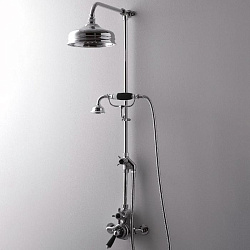 Devon Ручной душ с переключателем и держателем, для термостата MARM74 и душа на стойке MARK3182, с ручкой черной, цвет: хром2084