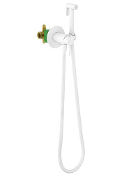 Смеситель встроенный с гигиеническим душем Timo Saona белый матовый (2338/16SM)