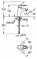 Смеситель Grohe Eurosmart New 32468003 для раковины