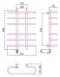 Полотенцесушитель электрический Сунержа Фурор 80x60 L