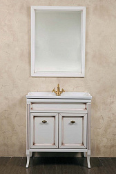 Зеркало La Beaute Vivien 75 белый с патиной